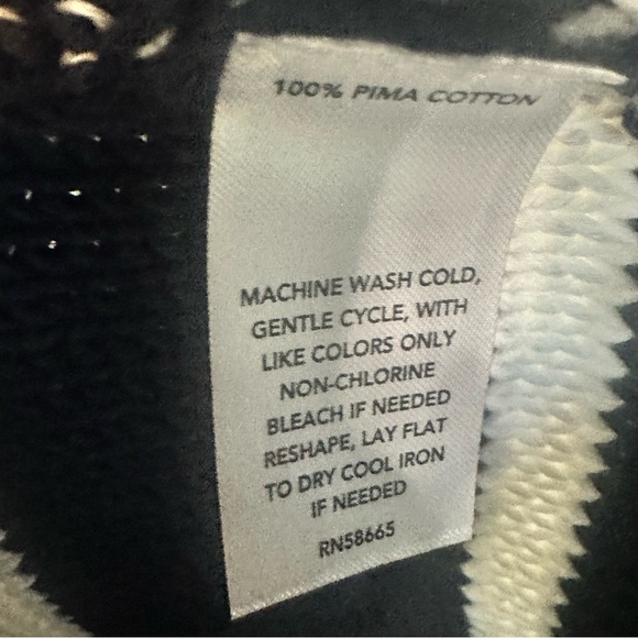 Caslon 100% Pima Cotton knit Button Cardigan Navy & White - Picture 7 of 10